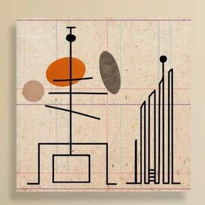 Mid-Century Modern Graphic Print on Canvas - 20”x20”x1.5”